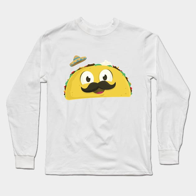 Taco Stache Long Sleeve T-Shirt by rachaelmarie